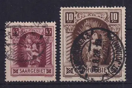 Saargebiet 1925 Madonna Mi.-Nr. 102-103 O (Nr. 103 gpr. HOFFMANN BPP)