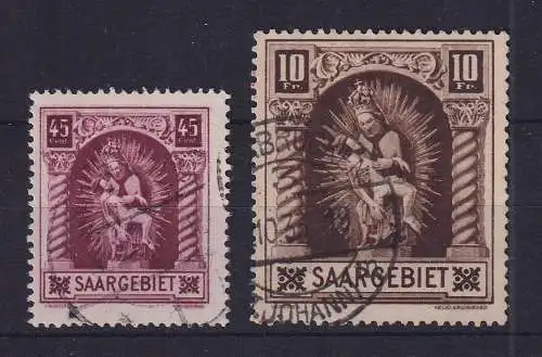 Saargebiet 1925 Madonna von Blieskastel Mi.-Nr. 102-103 Satz gestempelt