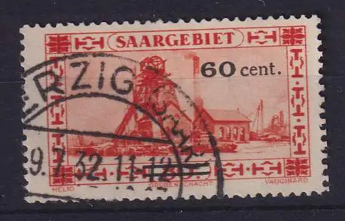 Saargebiet 1930 Freimarke Zeche Aufdruck 60 cent. Mi.-Nr. 142 gestempelt