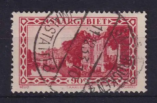 Saargebiet 1932 Kaserne Saarlouis 90 Cent Mi.-Nr. 160 gestempelt gpr. NEY BPP