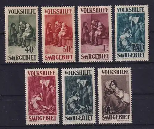 Saargebiet 1929 Volkshilfe Mi.-Nr. 135-141 Satz kpl. postfrisch **