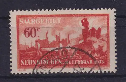 Saargebiet 1933 Explosionsunglück Neunkirchen Mi.-Nr. 168 gestempelt