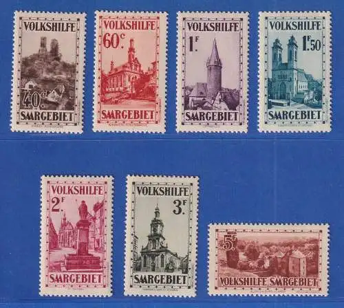 Saargebiet 1932 Volkshilfe Mi.-Nr. 161-167 Satz kpl. ungebraucht *