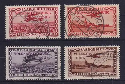 Saargebiet 1934 Luftpostmarken Volksabstimmung Mi.-Nr. 195-198 Satz kpl. O