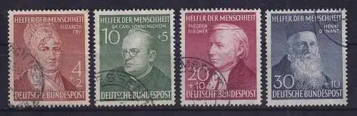 Bundesrepublik 1952 Helfer der Menschheit Mi.-Nr. 156-159 Satz kpl. Eck-O