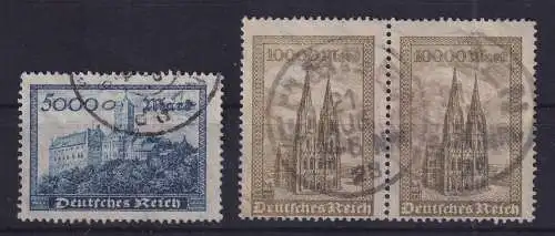 Dt. Reich 1923 Wartburg und Kölner Dom Mi.-Nr. 261-262a Satz O gpr. INFLA  