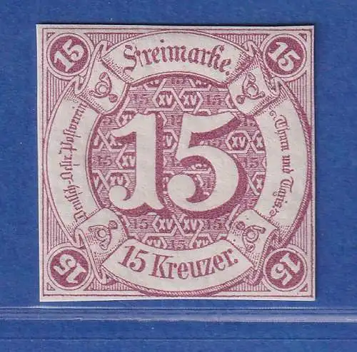 Thurn und Taxis 1859 Freimarke 15 Kr. braunpurpur Mi.-Nr 24 postfrisch ** 