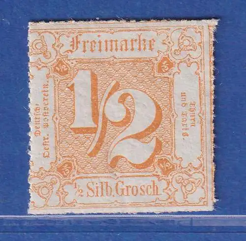 Thurn und Taxis 1865 Freimarke 1/2 Sgr. gelblich-orange Mi.-Nr 37 postfrisch ** 