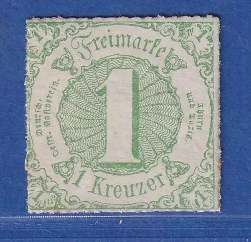 Thurn und Taxis 1865 Freimarke 1 Kr. gelblichgrün Mi.-Nr 41 postfrisch ** 