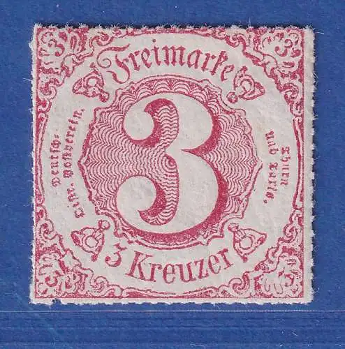 Thurn und Taxis 1865 Freimarke 3 Kr. karminrot Mi.-Nr 42 postfrisch ** 