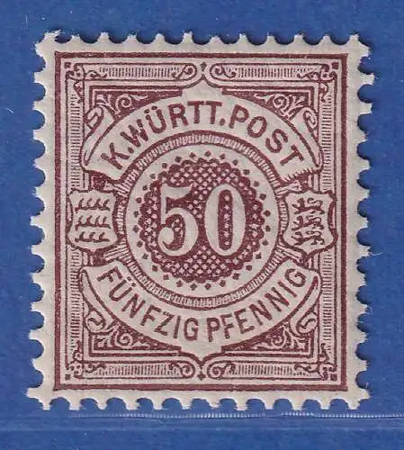 Württemberg 1890 Freimarke 50 Pfg. Mi.-Nr. 59 postfrisch ** 