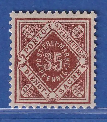 Württemberg 1919 Dienstmarke 35Pfg gelbbraun Mi.-Nr. 132 postfrisch **