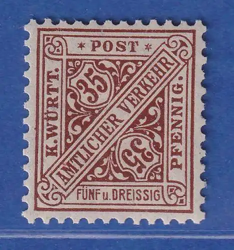 Württemberg 1919 Dienstmarke 35 Pfg  Mi.-Nr. 256 ** 