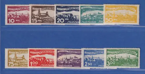 Württemberg 1920 Dienstmarken Ortsansichten Mi.-Nr. 272-281 Satz ** 