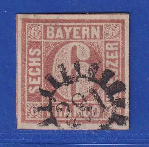 Bayern 6 Kreuzer braun Type I  Mi.-Nr. 4 I mit GMR 281  ANSEHEN