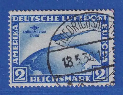 Dt. Reich Zeppelin Südamerikafahrt Mi-Nr.438Y O FRIEDRICHSHAFEN gp. SCHLEGEL BPP