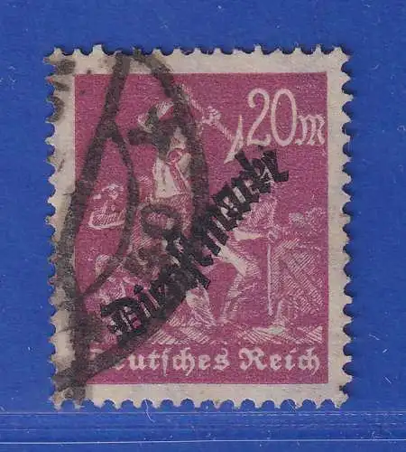 Dt. Reich 1923 Dienstmarke 20 Mark  Mi.-Nr. 75Y gestempelt  gpr. INFLA