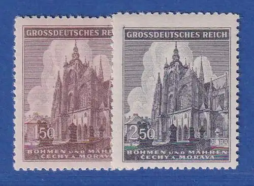 Böhmen und Mähren 1944 Prag St. Veits Dom Mi.-Nr. 140-41 Satz ** 