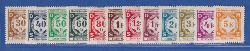 Böhmen und Mähren 1941 Dienstmarken Mi.-Nr. 1-12 Satz kpl. ** 