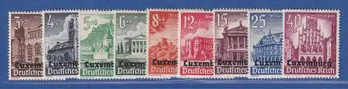 Dt Besetzung 2. WK Luxemburg 1941 WHW Bauten Mi.-Nr. 33-41 Satz 9 Werte kpl ** 