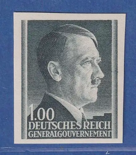 Generalgouvernement 1942 Adolf Hitler 1,00 ZL Mi.-Nr. 86 UNGEZÄHNT ** 