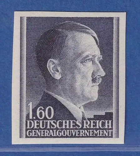 Generalgouvernement 1942 Adolf Hitler 1,60 ZL Mi.-Nr. 88 UNGEZÄHNT ** 