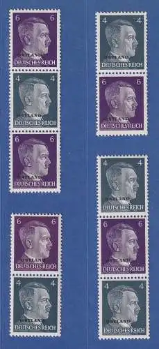 Dt. Bes. 2. WK Ostland 1941 Hitler mit Aufdruck Zusammendrucke aus Rollen **