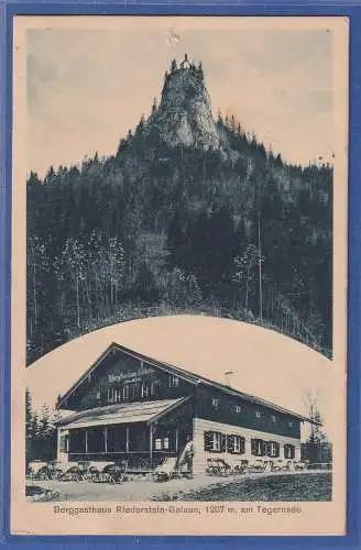 Alte AK Bayern  Berggasthaus Riederstein-Galaun 1207m. am Tegernsee, gel. 1928