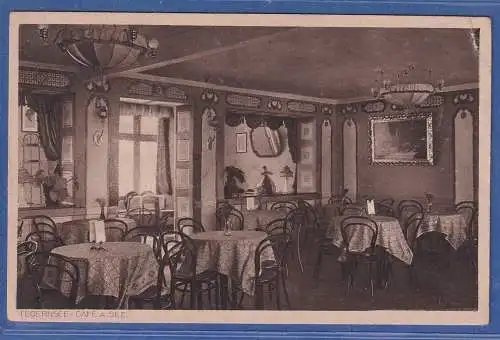 Alte AK Bayern   Tegernsee Café am See, gel. 1921.