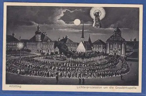 Alte AK Bayern  Altötting Lichterprozession um die Gnadenkapelle, gel. 1951