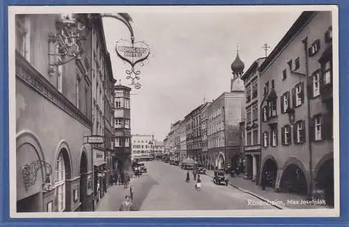 Alte AK Bayern Rosenheim Max Josefplatz, gel. 1940