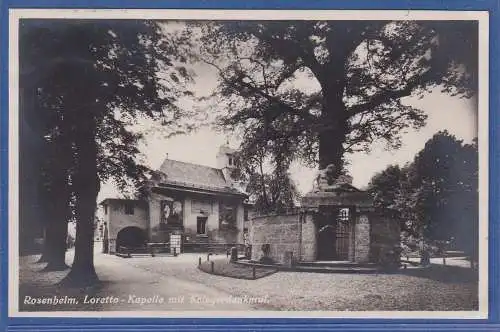 Alte AK Bayern Rosenheim Loretto-Kapelle mit Kriegerdenkmal, gel. 1927