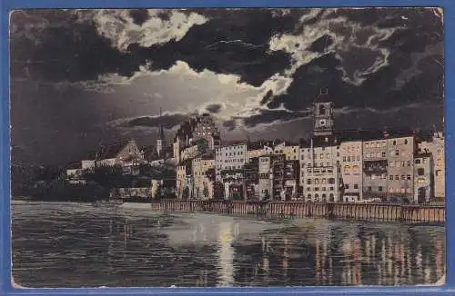 Alte AK Bayern Wasserburg a Inn bei Mondschein, gel. 1908