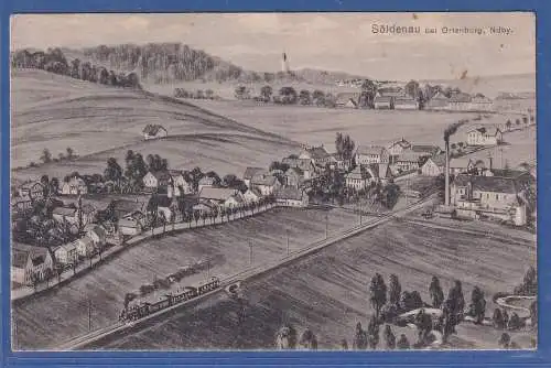 Alte AK Bayern  Söldenau bei Ortenburg, mit Eisenbahn,  gel.