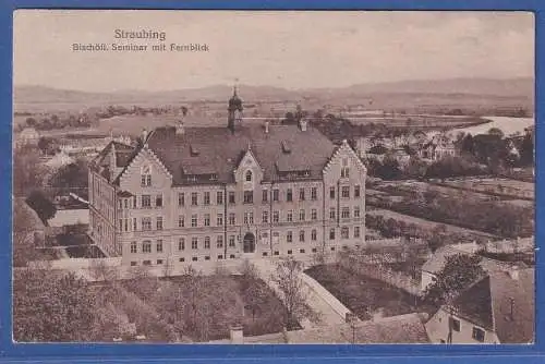 Alte AK Bayern  Straubing Bischöfl. Seminar gel. 1918