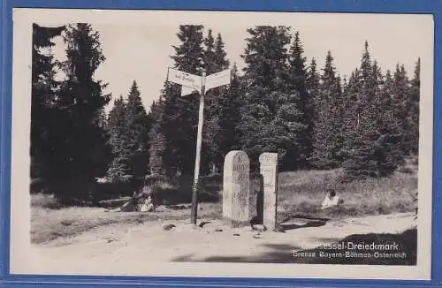 Alte AK Bayern  Dreisessel-Dreieckmark, Grenze Bayern-Böhmen gel. 1928