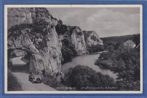 Alte AK Bayern  Oberes Donautal Straßentunnels bei Gutenstein gel. 1938