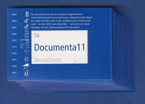 Frankaturware 77 Stück Blockausgabe Documenta 11  2002 je 56 Cent alle **