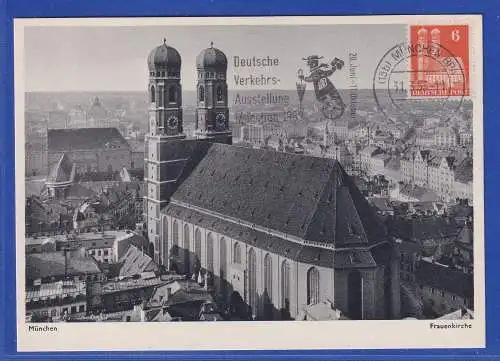 Bizone Frauenkirche München Mi.-Nr. 77 auf Maximumkarte mit So.-O 31.3.1953