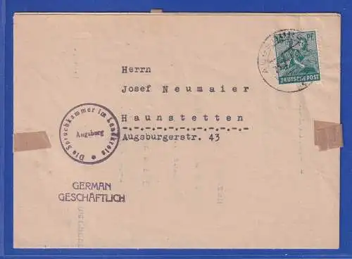 Allg. Besetzg. 1947 Spruchkammer-Sühnebescheid gel. von Augsburg n. Haunstetten