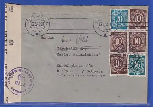 Allg. Besetzg. 1947 Zensur-Auslands-Brief gelaufen von Hamburg nach Basel (CH)