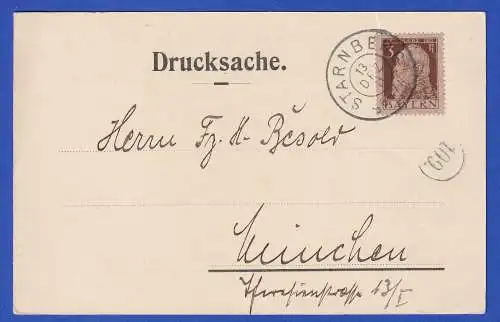 Bayern 1911 Drucksache d. Schützen-Gesellschaft Starnberg zum Weihnachtsschießen