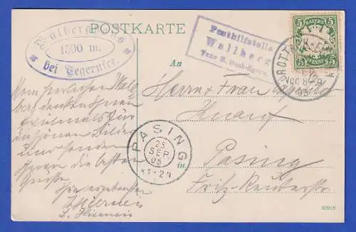 Bayern 1905 AK mit O Posthilfsstelle Wallberg Rottach-Egern