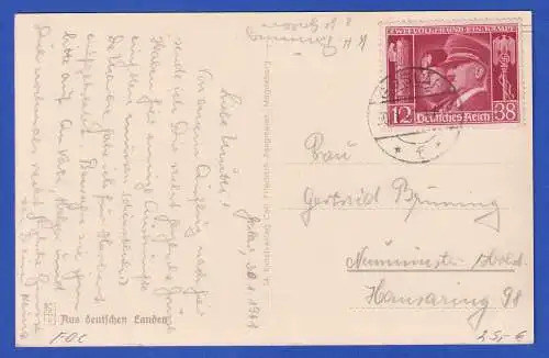 Dt. Reich 1941 Waffenbrüderschaft Mi.-Nr. 763 auf AK Goslar FDC nach Neumünster