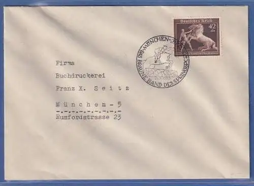 Dt. Reich 1939 Braunes Band Mi.-Nr. 699 als EF auf Brief mit So.-O MÜNCHEN