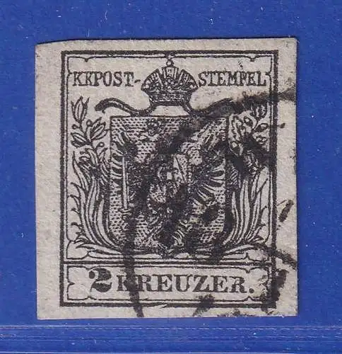 Österreich 1850 Wappen 2 Kreuzer Mi.-Nr. 2Xa Handpapier gestempelt