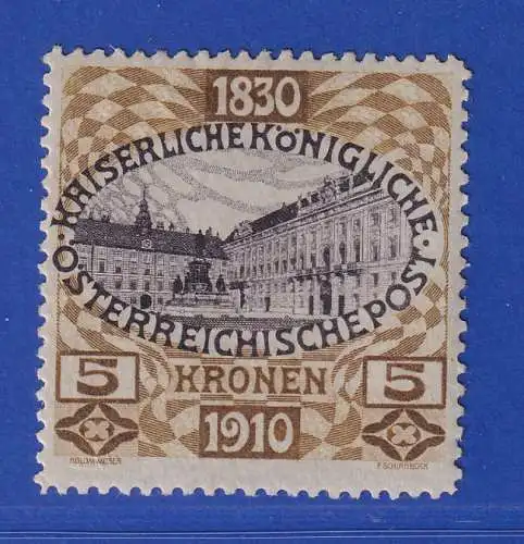 Österreich 1910 Kaiser Franz Joseph 80. Geburtstag 5 Kr Mi.-Nr. 176 ungebr. *