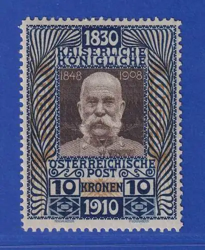 Österreich 1910 Kaiser Franz Joseph 80. Geburtstag 10 Kr Mi.-Nr. 177 ungebr. *