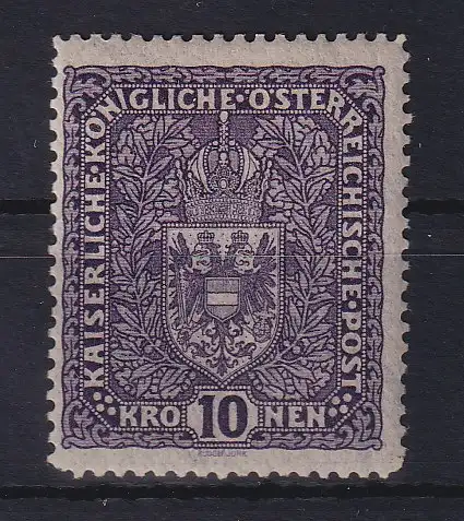 Österreich 1916 Wappen 10 Kr Mi.-Nr. 203 Ia ungebraucht *