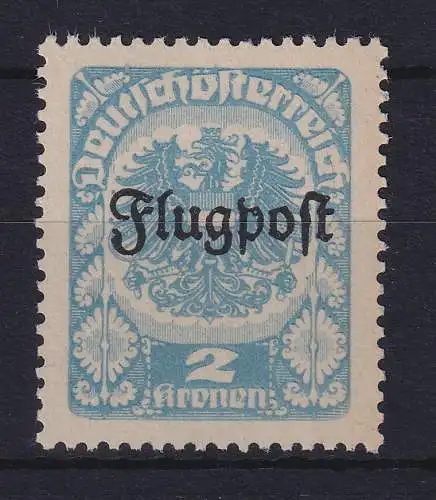 Österreich 1922 Nicht ausgegebene Flugpostmarke 2 Kr  Mi.-Nr. III postfrisch **